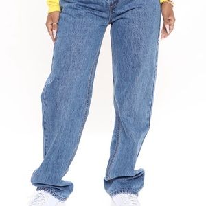 Fashion nova jeans crossover straight leg jeans .